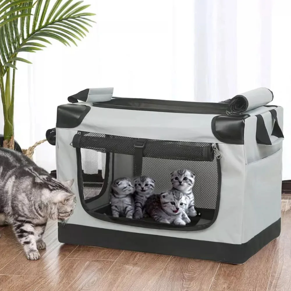 Draagbare Huisdierbench | Opvouwbare Reismand Kleine Honden & Katten | Ademende Mesh | Voor Binnen & Buiten | Lichtgewicht en Veilig | Geschikt voor Reizen, Camping of Dagelijks Gebruik | Hometravel - Image 4