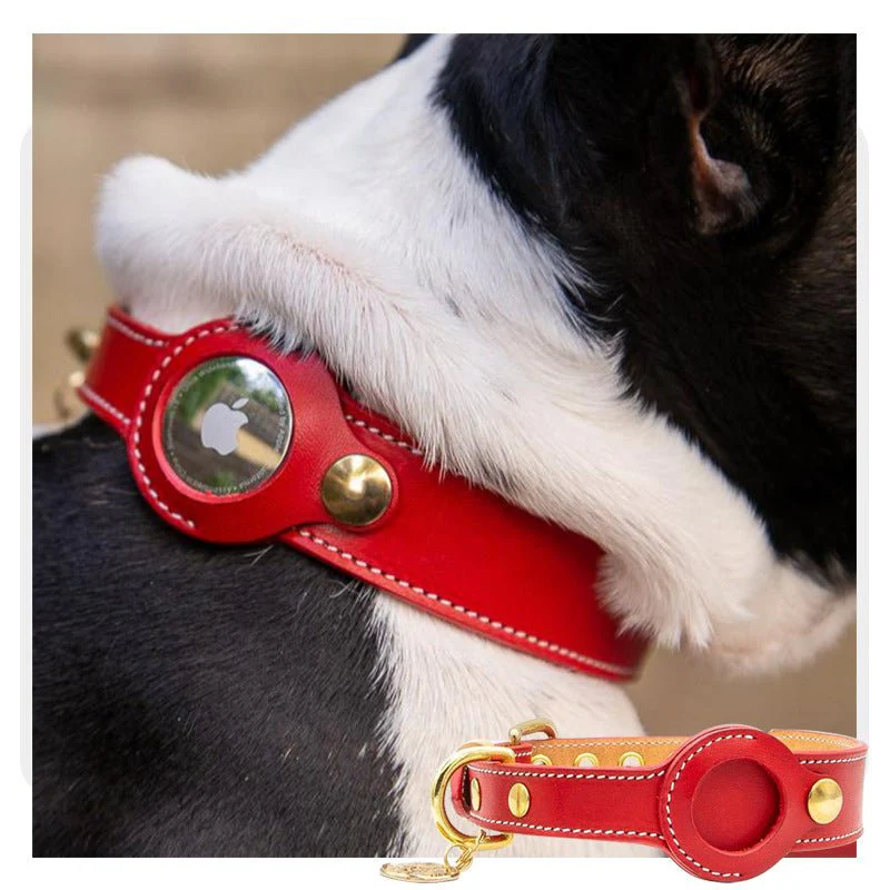 Premium AirTag Lederhalsband voor Honden - Waterdicht, Verstelbaar en Veilig