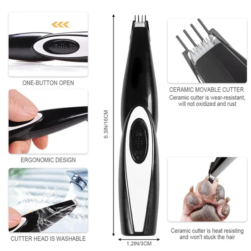 Oplaadbare Professionele Trimmer voor Huisdieren | Geschikt voor Katten en Honden | 5 Snelheden, Keramische Mes, Ultra Stil - Image 3