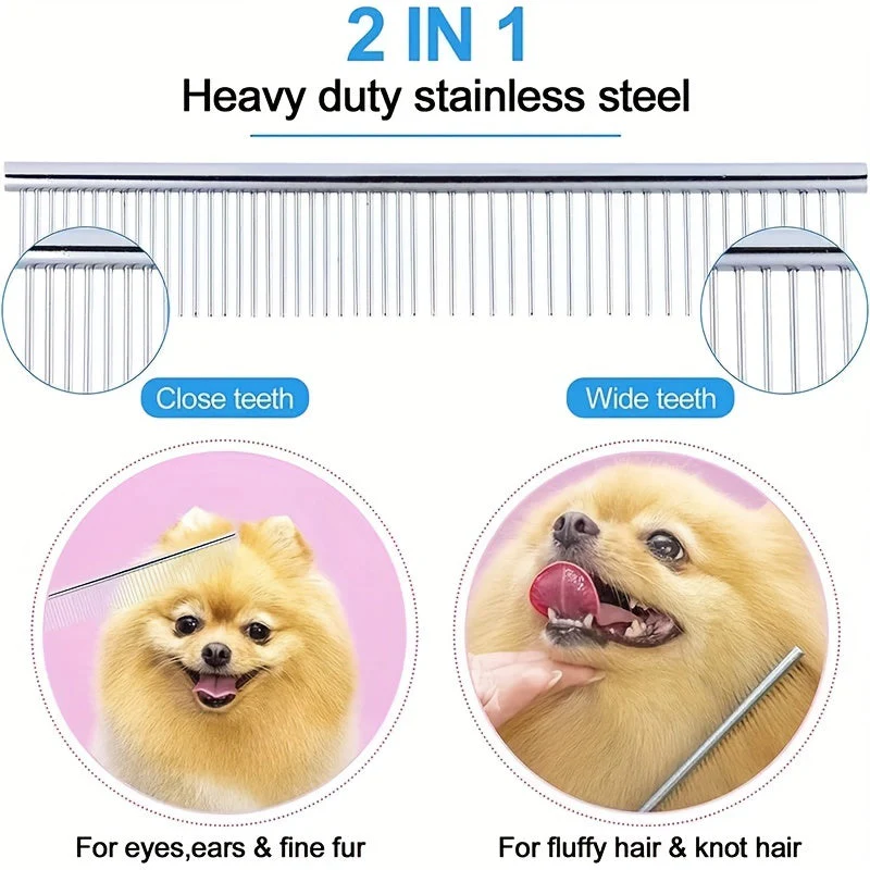 Verzorgingsset huisdieren | 2 roestvrijstalen scharen met ronde punten | Kam inbegrepen | Voor honden en katten | Inclusief opbergetui | Vachtverzorging veilig en eenvoudig - Image 11
