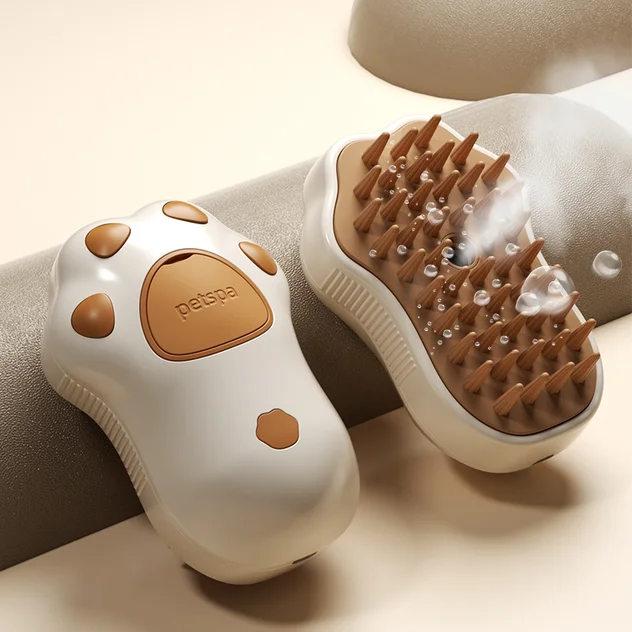 PuffiCare Elektrische Verzorgingsborstel | 3-in-1 Ontspanning, Reiniging & Massage voor Katten en Honden | USB-Oplaadbaar