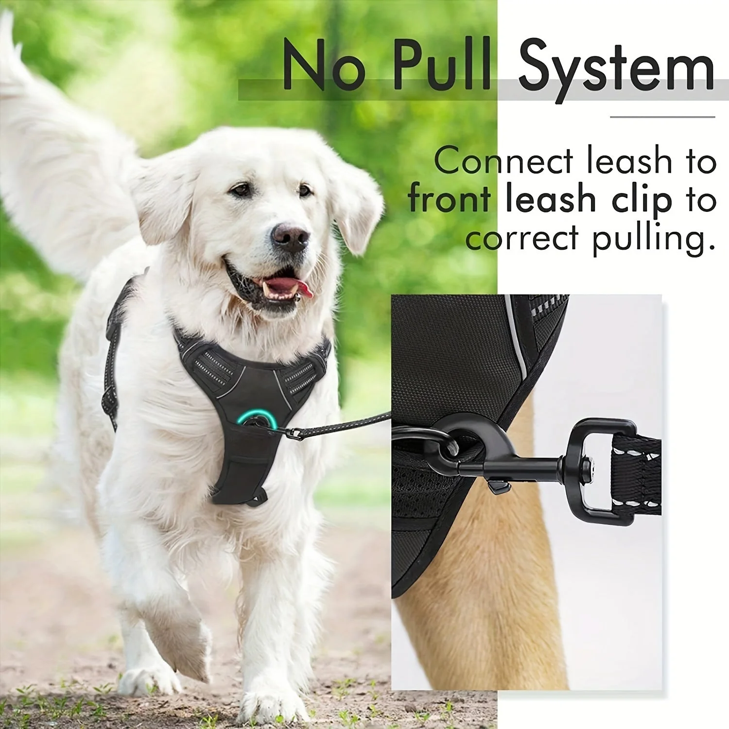 Reflecterend hondenharnas met leash set | Verstelbaar | Oxford stof | Comfortabele bekleding | Geschikt voor middelgrote en grote honden | Veilig wandelen en training - Image 12