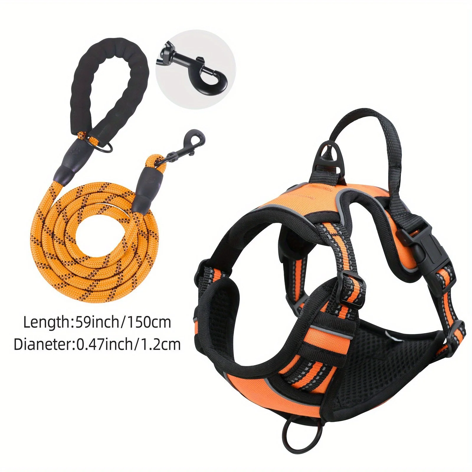 Reflecterend hondenharnas met leash set | Verstelbaar | Oxford stof | Comfortabele bekleding | Geschikt voor middelgrote en grote honden | Veilig wandelen en training - Image 13