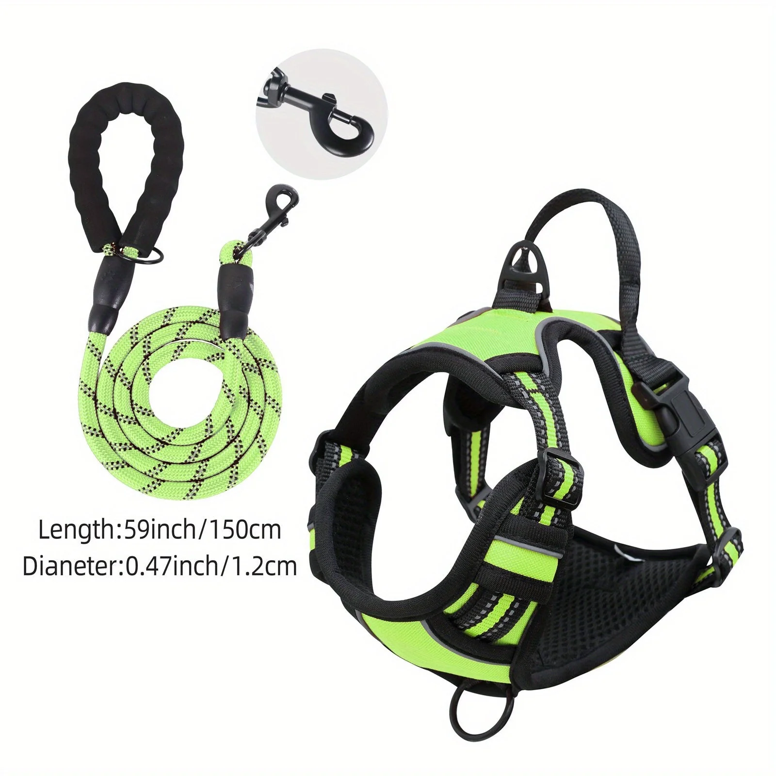 Reflecterend hondenharnas met leash set | Verstelbaar | Oxford stof | Comfortabele bekleding | Geschikt voor middelgrote en grote honden | Veilig wandelen en training - Image 14