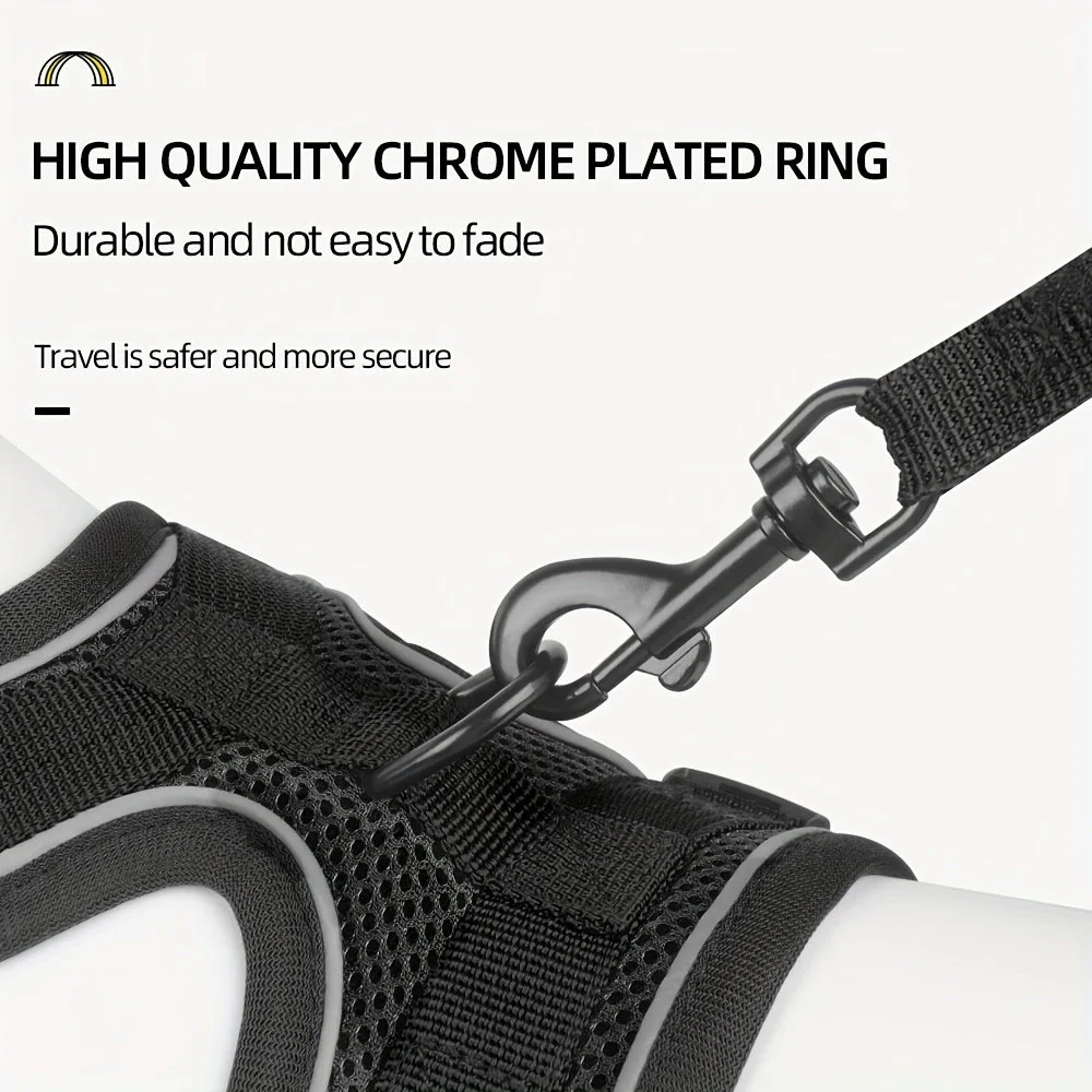 Reflecterend kattenharnas met riem | Ademend mesh materiaal | Verstelbaar ontwerp | Voor training en wandelen | Extra zichtbaarheid in het donker | Geschikt voor alle kattenmaten - Image 11