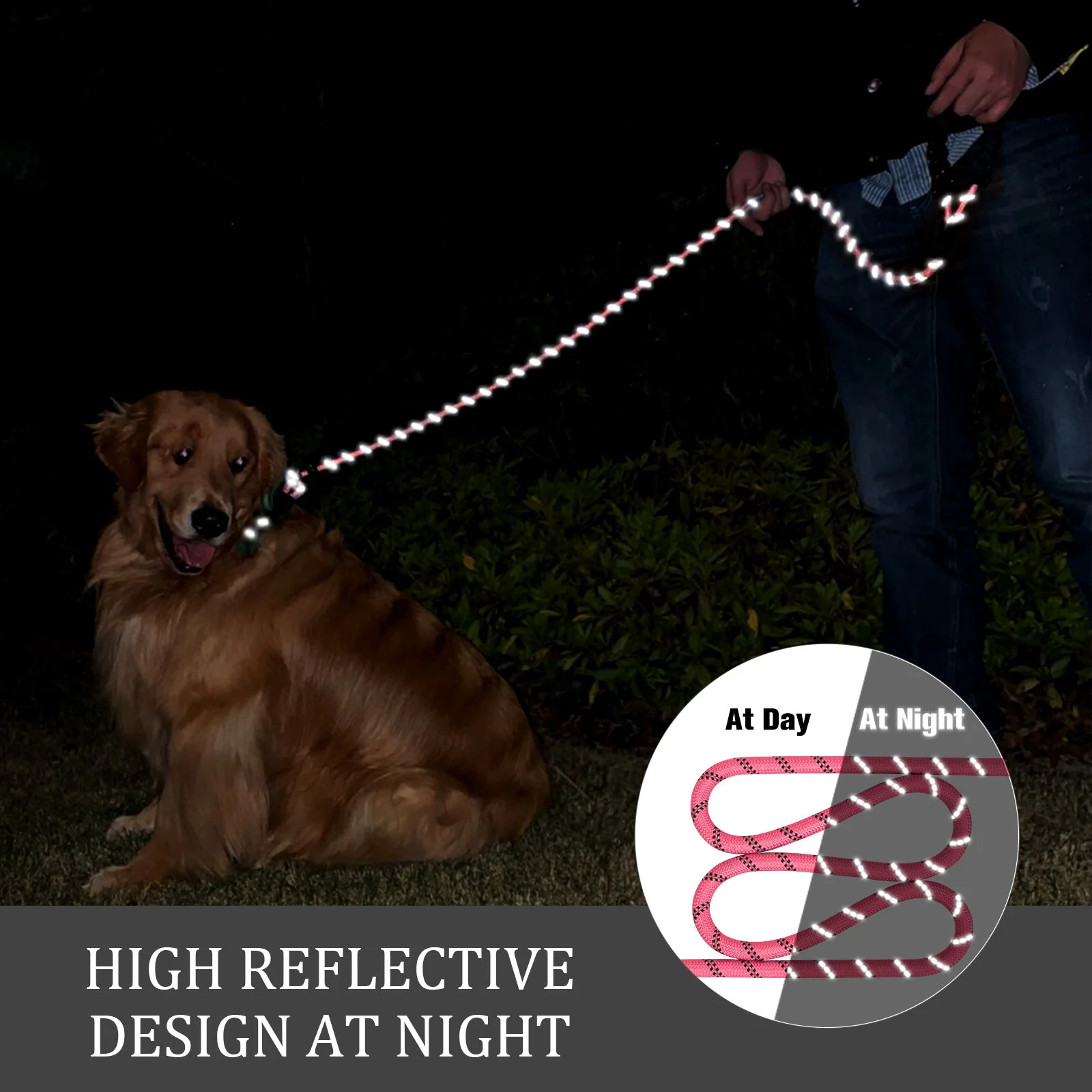 Reflecterende hondenriem nylon | Gevoerde handgreep | Verstelbaar | Duurzaam materiaal | Zichtbaarheid bij nacht | Voor training en dagelijks gebruik | Verschillende en | Alle hondenmaten - Image 10