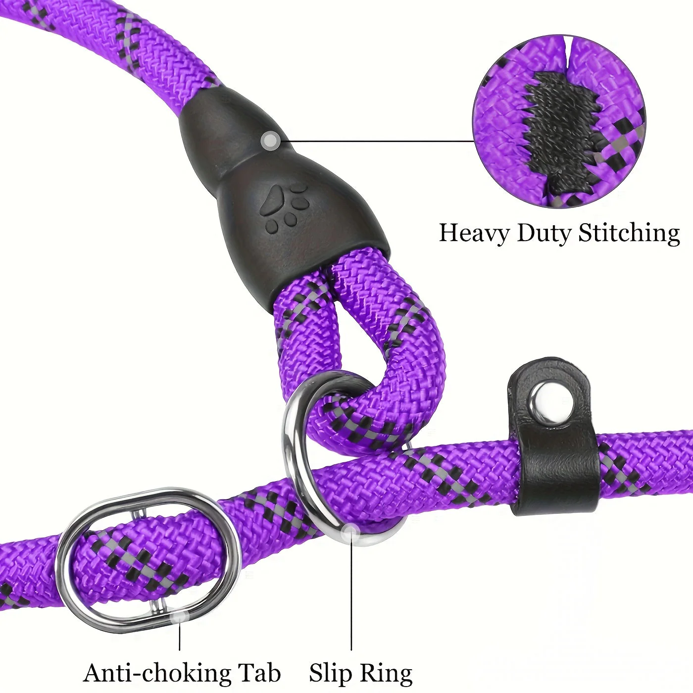 Reflecterende hondenriem nylon | Gevoerde handgreep | Verstelbaar | Duurzaam materiaal | Zichtbaarheid bij nacht | Voor training en dagelijks gebruik | Verschillende en | Alle hondenmaten - Image 4