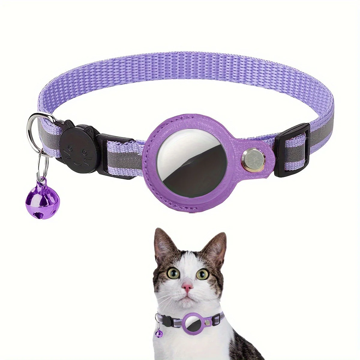 Reflecterende kattenhalsband | Veiligheidsbuckle | Bel voor extra zichtbaarheid | Duurzaam nylon | Geschikt voor dagelijks gebruik | 32 cm lang | 1 cm breed | Voor alle katgroottes - Image 11