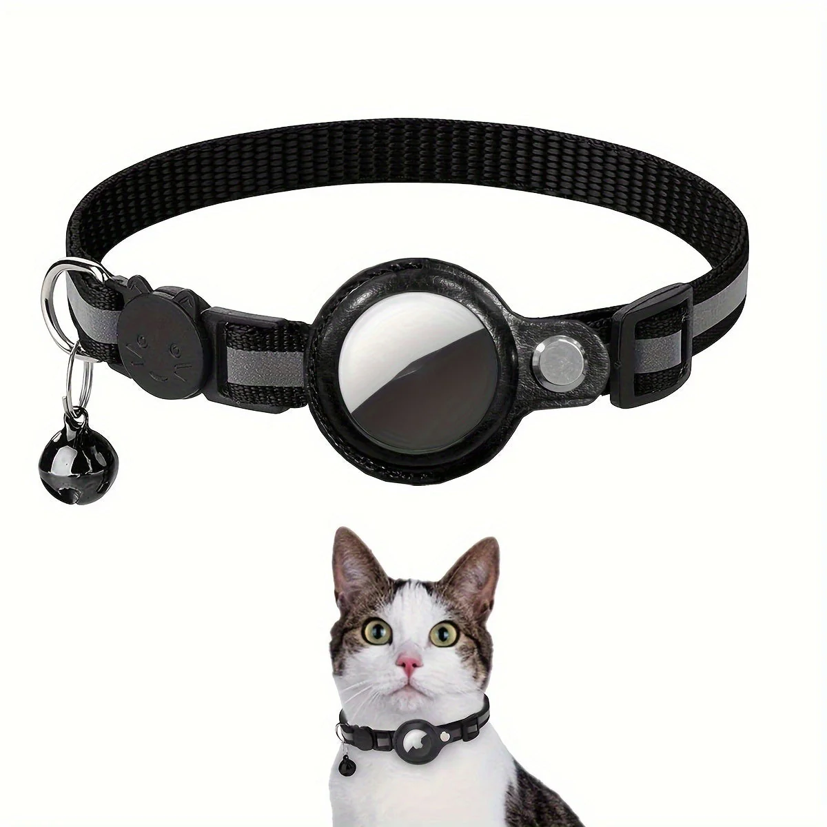 Reflecterende kattenhalsband | Veiligheidsbuckle | Bel voor extra zichtbaarheid | Duurzaam nylon | Geschikt voor dagelijks gebruik | 32 cm lang | 1 cm breed | Voor alle katgroottes - Image 5