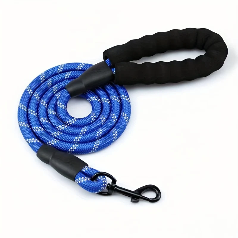 Reflecterende Hondenriem | Comfortabel Gevoerde Handgreep | Zware Dubbele Trekkracht | Voor Sterke Honden | Verbeterde Veiligheid en Controle | Polyamide | Strepenpatroon |  Wandelen - Image 8