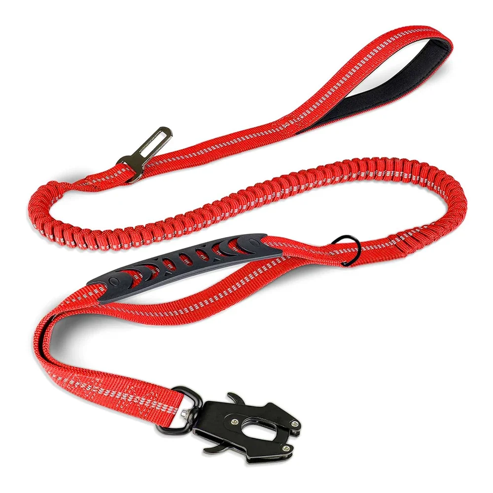 Reflecterende Schokabsorberende Hondenriem | Autogordelbevestiging | Zware Tactische Bungee | Geen Trekken | Geschikt voor Grote Honden - Image 8