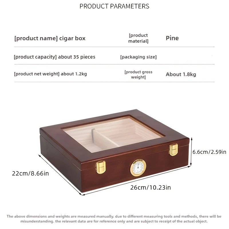 Retro Cederhouten Sigarenkistje | Draagbare Humidor | Opslagdoos Sigaar | Stijlvol Zakelijk Design - Image 2