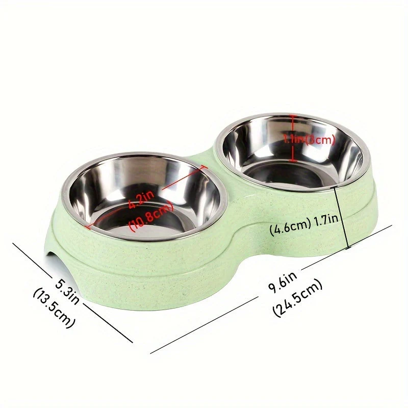 Roestvrijstalen dubbele voerbak voor huisdieren | Antislip basis | 2 bakken voor eten en drinken | Geschikt voor katten en kleine tot middelgrote honden | Gemakkelijk schoon te maken - Image 9