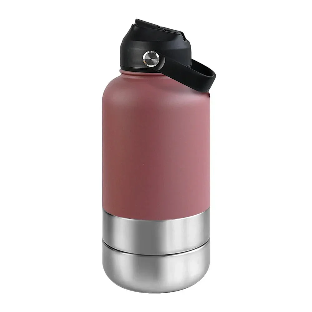 RVS Hondenwaterfles 1000ml met Afneembare Voer- en Waterkom - Dubbelwandig en BPA-vrij - Image 6