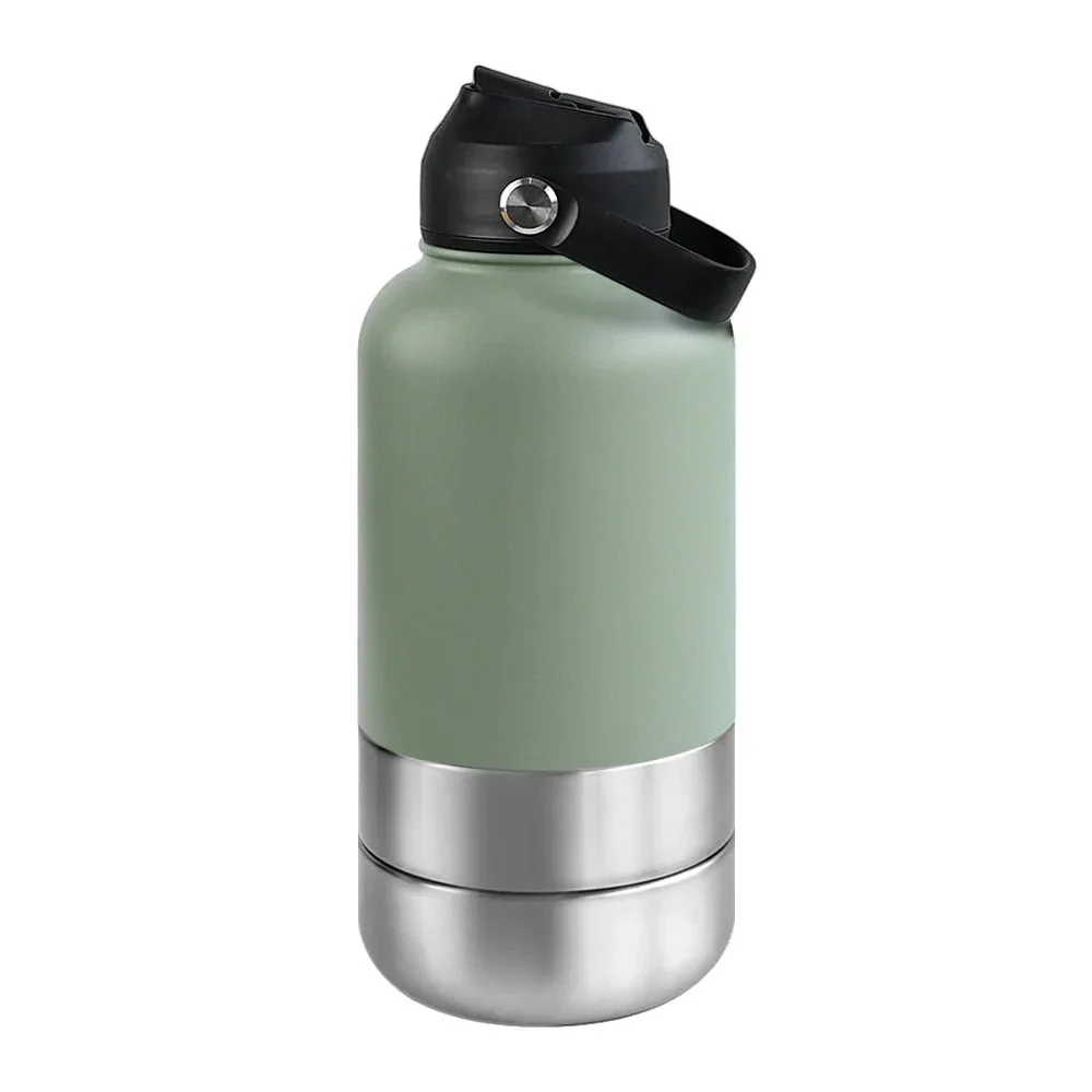 RVS Hondenwaterfles 1000ml met Afneembare Voer- en Waterkom - Dubbelwandig en BPA-vrij - Image 7