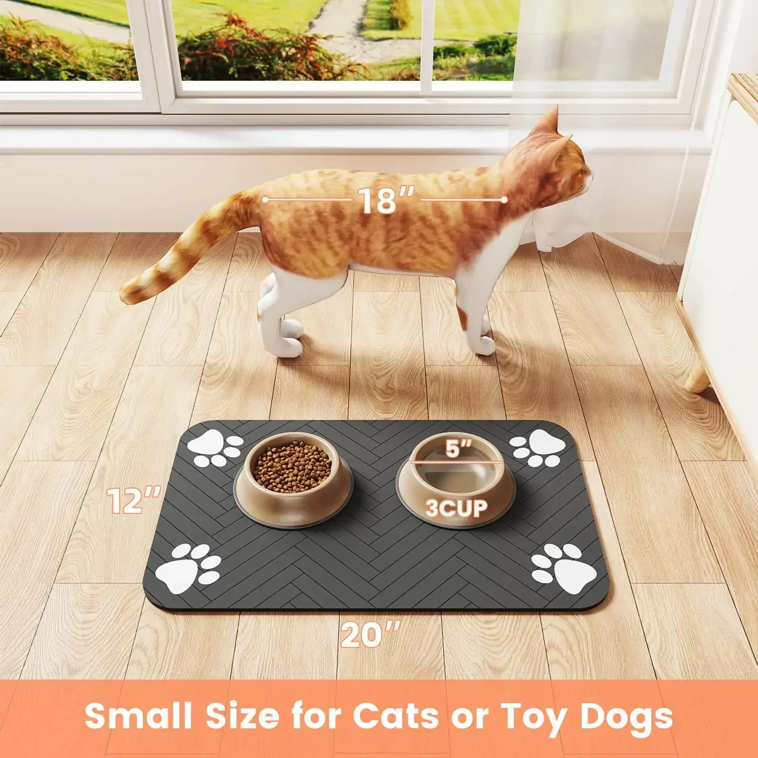 Absorberende Placemats Huisdieren | Waterdichte Voedingsmat | Antislip & Duurzaam | Geschikt voor Honden & Katten | Eenvoudig Schoon te Maken | Voorkomt Natte Pootjes | Ruim Voedingsoppervlak - Image 2