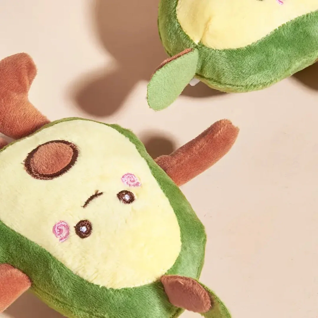 Avocadovormig Pluche Speelgoed | Duurzaam Kauwmateriaal | Interactief Spel met Piepgeluid voor Huisdieren - Image 6