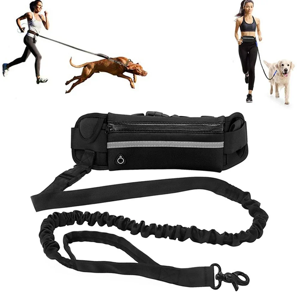 Verstelbare Handsfree Hondenriem met Heuptas | Flexibel en Comfortabel voor Hardlopen en Wandelen | Reflecterende Veiligheidsdetails - Image 2
