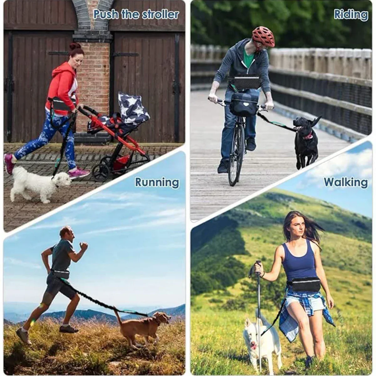 Verstelbare Handsfree Hondenriem met Heuptas | Flexibel en Comfortabel voor Hardlopen en Wandelen | Reflecterende Veiligheidsdetails - Image 3