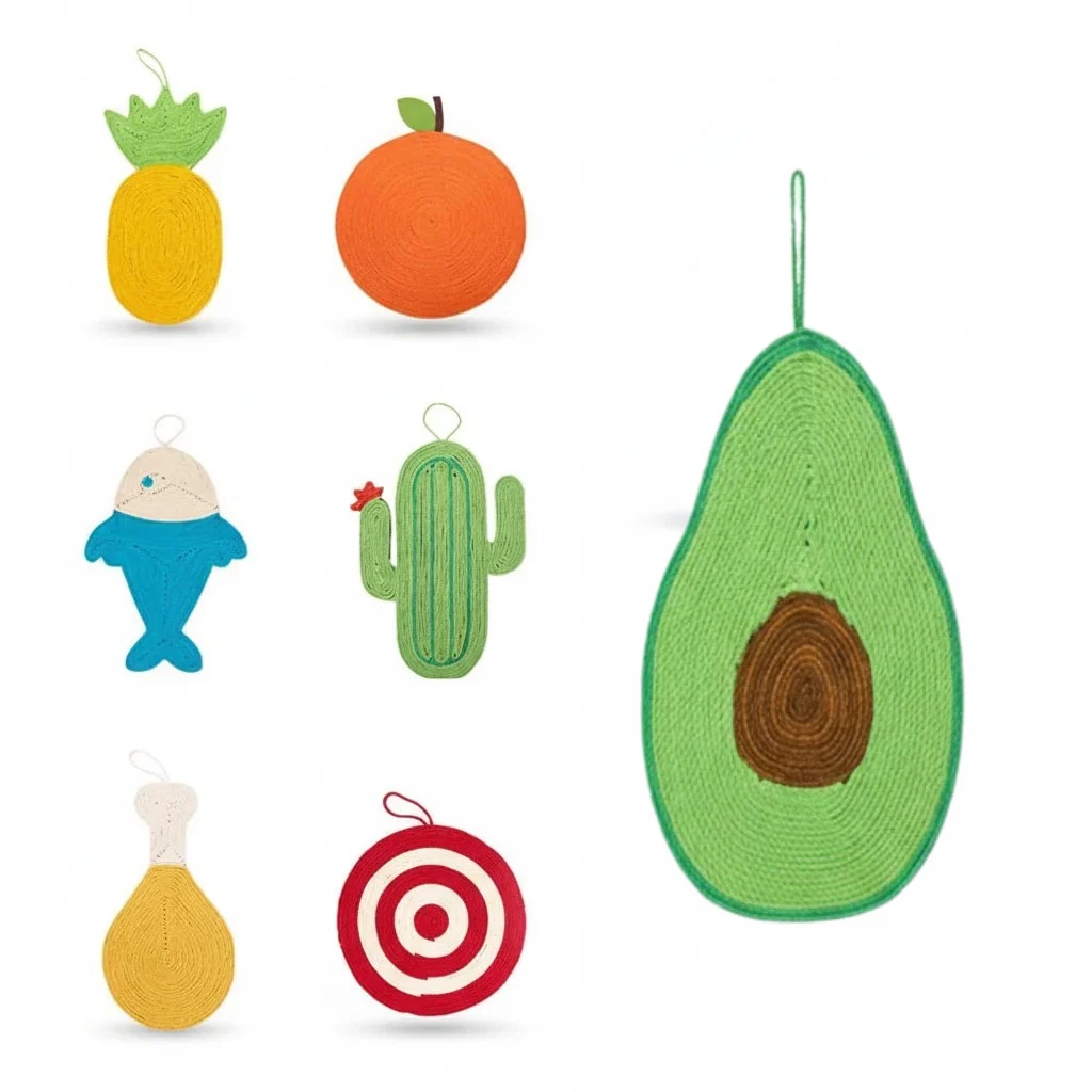 Cactus Style Krabplank Kat | Sisal Krabmat | Duurzaam & Decoratief | Ophangbaar Krabkussen | Meubelbescherming | Afvalvrij Design | Hoogwaardige Kraboplossing | Flexibele Plaatsing | Geen Rommel