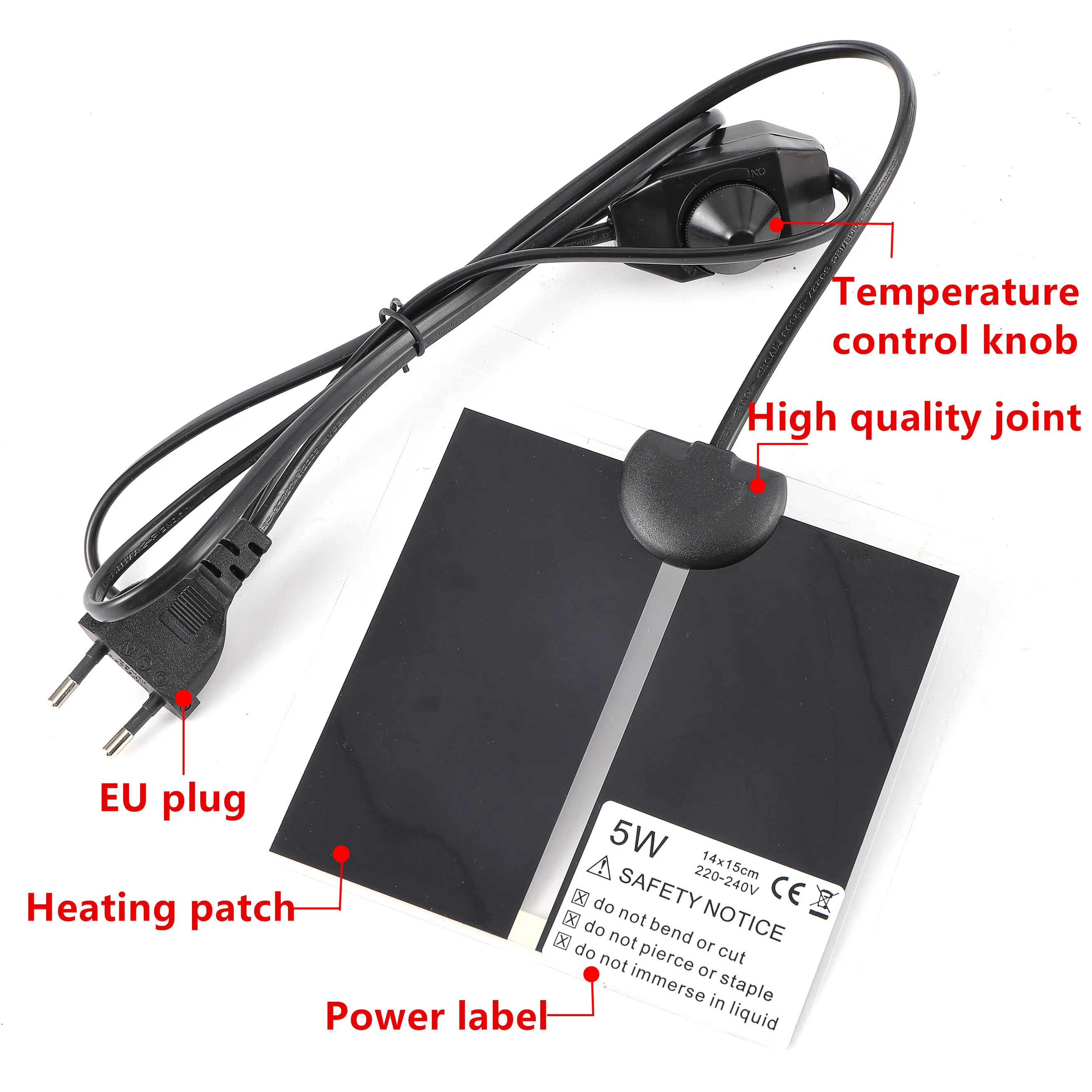 Verwarmingsmat voor Zaailingen en Reptielen | 5W-45W | Instelbare Thermostaat | Waterdicht | PET Materiaal | EU Stekker | 220V-240V | Energiezuinig | Dierveilig | Geschikt voor Planten en Terraria - Image 4