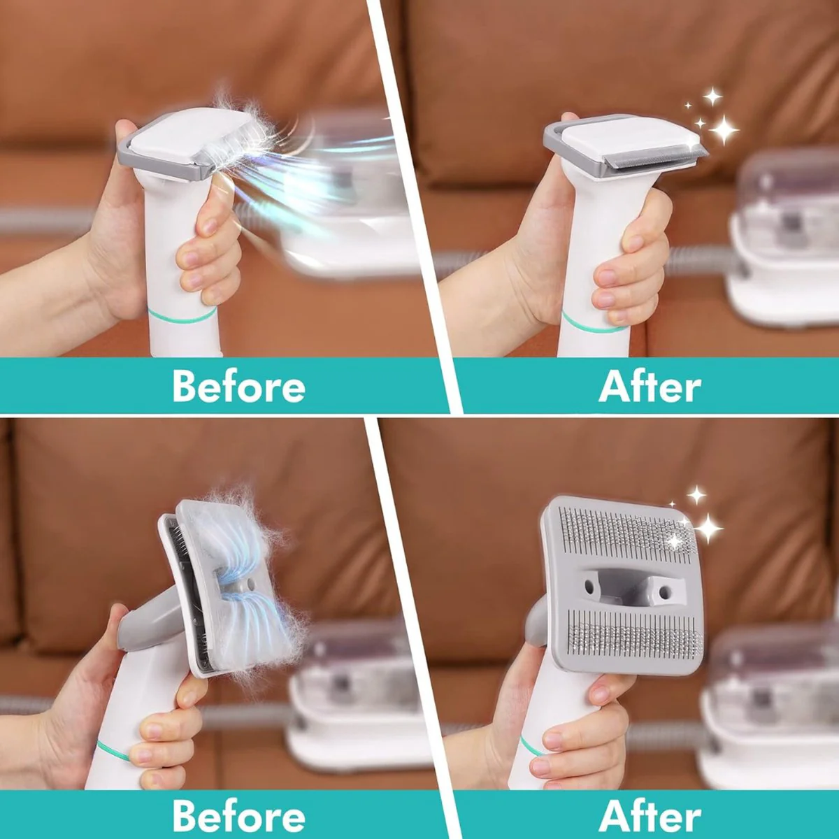 ShedVac Pro Verzorgingskit | Draadloze Trimmer en Zuigfunctie | Voor Honden, Katten en Andere Huisdieren | Wit | Comfortabele Borstels - Image 5