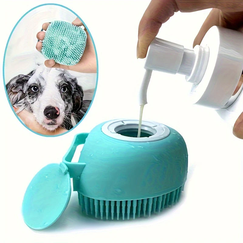 Siliconen Huisdierborstel | Massage Borstel voor Honden en Katten | 2-in-1 Bad & Massage | Zacht Siliconen Materialen | Perfect voor Dierenverzorging