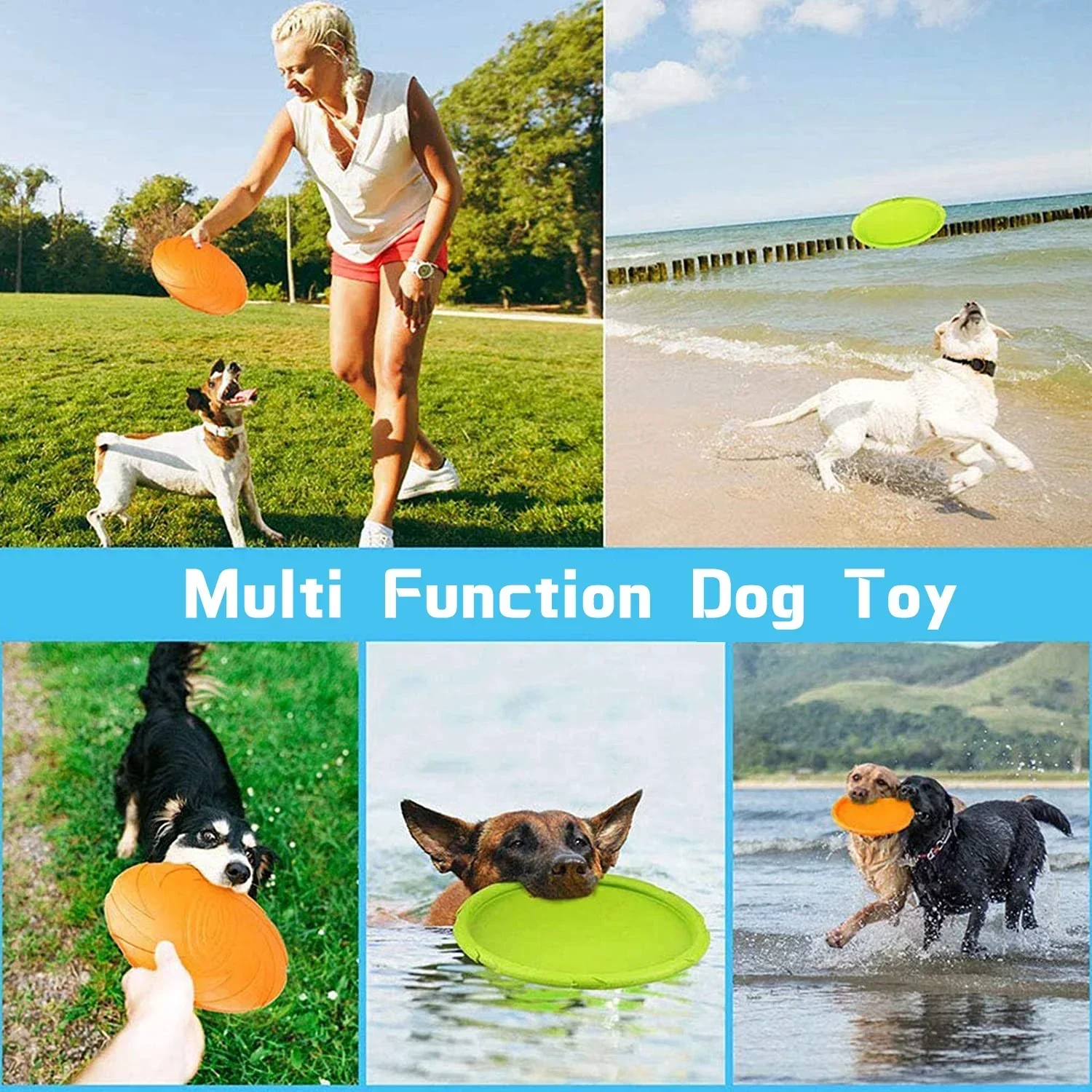 Siliconen Vliegende Schijf 15/18/22 cm | Flexibel, Veilig Voor Tanden | Ideaal Voor Training & Spel | Tandreinigend Hondenspeelgoed - Image 5
