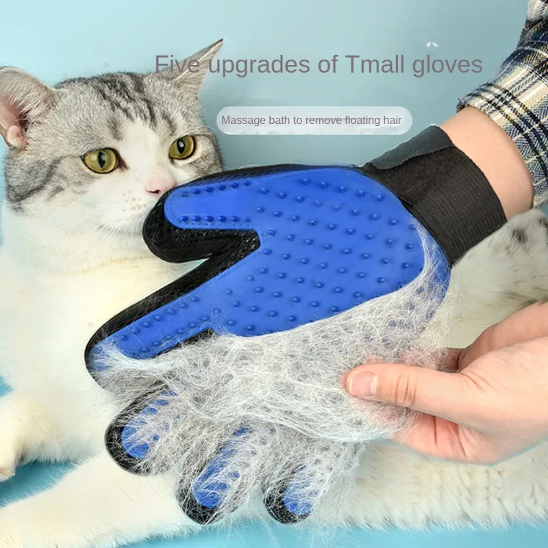Siliconen Verzorgingshandschoenen voor Honden en Katten | Massage en Haarverwijdering | Ademend en Met Verstelbare Klittenbandsluiting | Beschikbaar in Rood, Groen, Blauw - Image 2