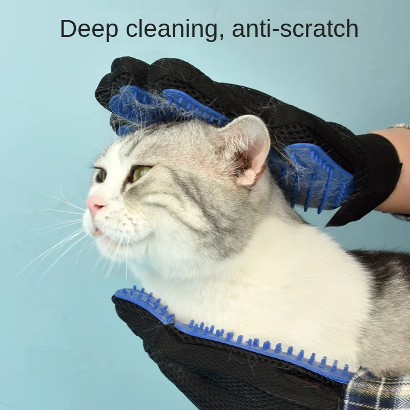 Siliconen Verzorgingshandschoenen voor Honden en Katten | Massage en Haarverwijdering | Ademend en Met Verstelbare Klittenbandsluiting | Beschikbaar in Rood, Groen, Blauw - Image 3