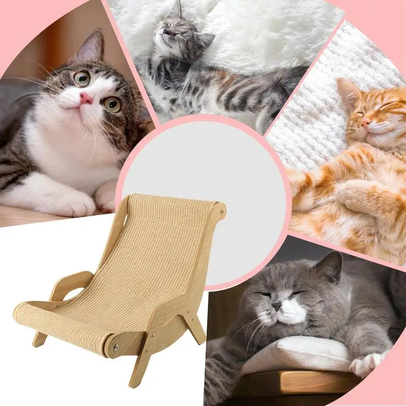 Sisal Kattenstoel | Stevige Houten Krabpaal Voor Huisdieren | Duurzame Krabpaal Voor Binnen & Buiten | Natuurlijke Sisalvezel | Elegante Strandstoel Voor Katten - Image 5