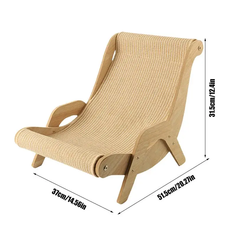 Sisal Kattenstoel | Stevige Houten Krabpaal Voor Huisdieren | Duurzame Krabpaal Voor Binnen & Buiten | Natuurlijke Sisalvezel | Elegante Strandstoel Voor Katten - Image 6