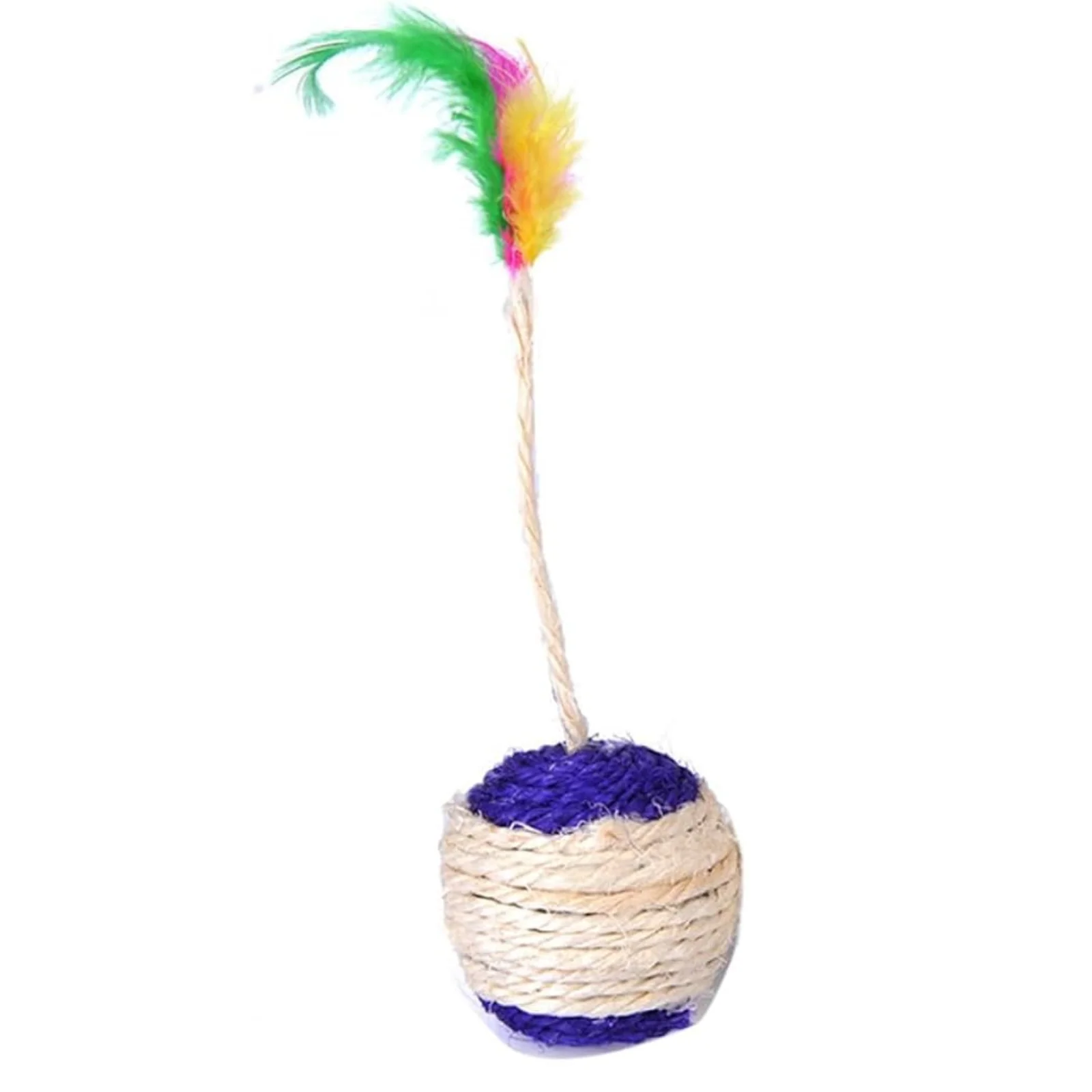 Interactieve Sisal Trainingsbal voor Katten met Veer | Duurzaam Speel- en Krabaccessoire voor Nagelverzorging | Compact en Natuurlijk - Image 8