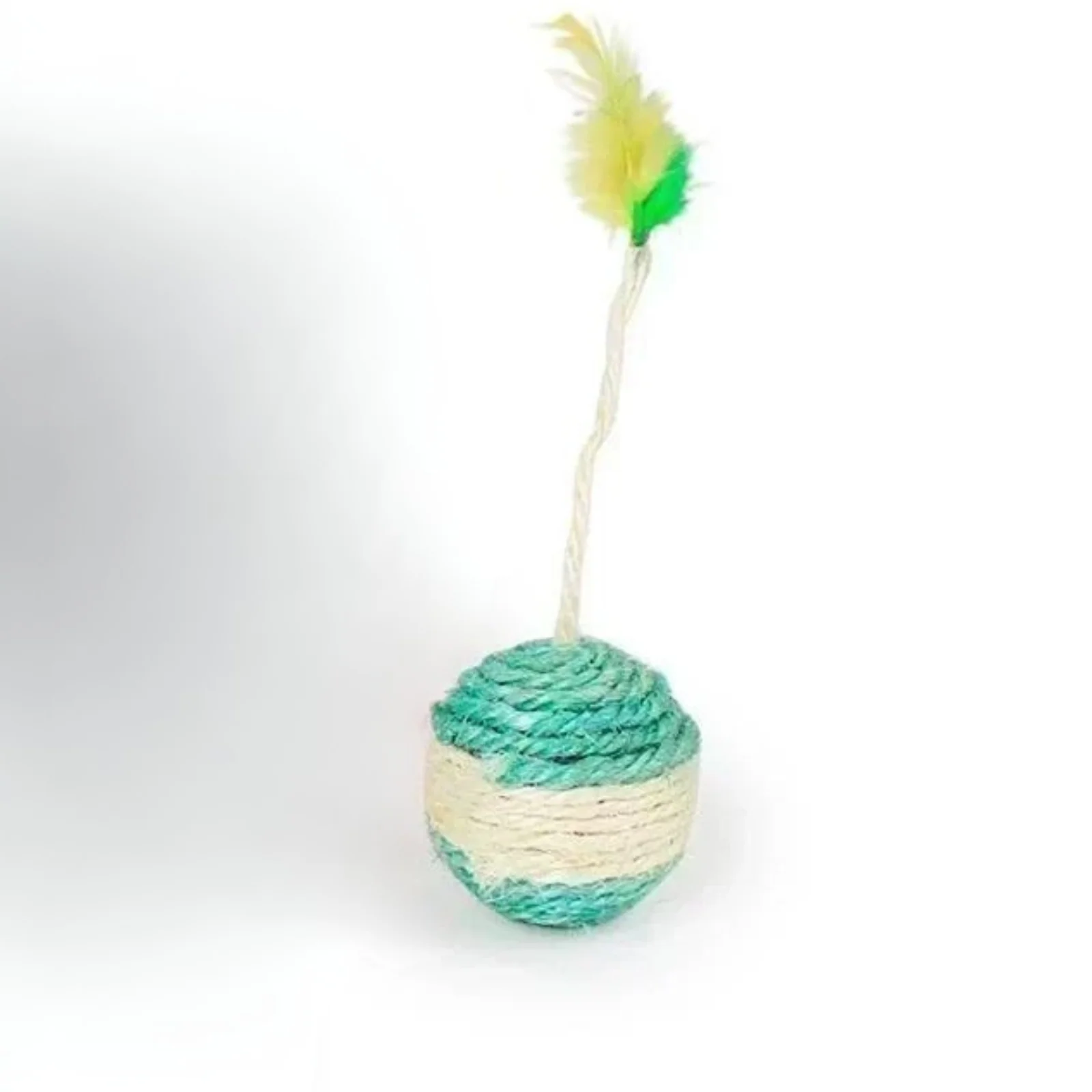 Interactieve Sisal Trainingsbal voor Katten met Veer | Duurzaam Speel- en Krabaccessoire voor Nagelverzorging | Compact en Natuurlijk - Image 9