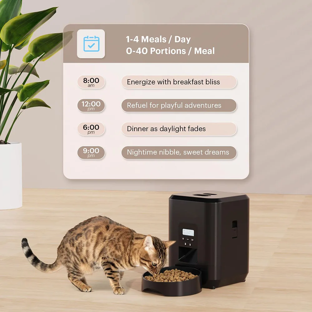 Automatische Voederdispenser met Tijdinstelling voor Honden en Katten | Rustig en Gezond Voeden | WiFi en Knopbediening - Image 4