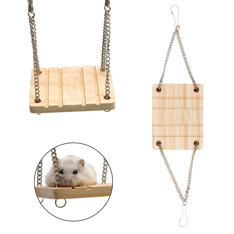 Hamsterspeelgoed Houten Swing | Hangmat Rustmat voor Papegaai | Kleine Dieren Accessoires | Harnas Speelgoed | Hout | Nieuw Ontwerp | Voor Hamsters, Ratten, Vogels | Makkelijk te Installeren - Image 6