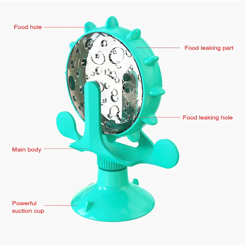 SmartSnack Reuzenrad Traktatie Dispenser voor Katten en Kleine Honden | Interactief & Multifunctioneel Vermaak | Versterkt Intelligentie & Voorkomt Schrokken | Sterke Zuignap voor Stabiele Bevestiging - Image 4