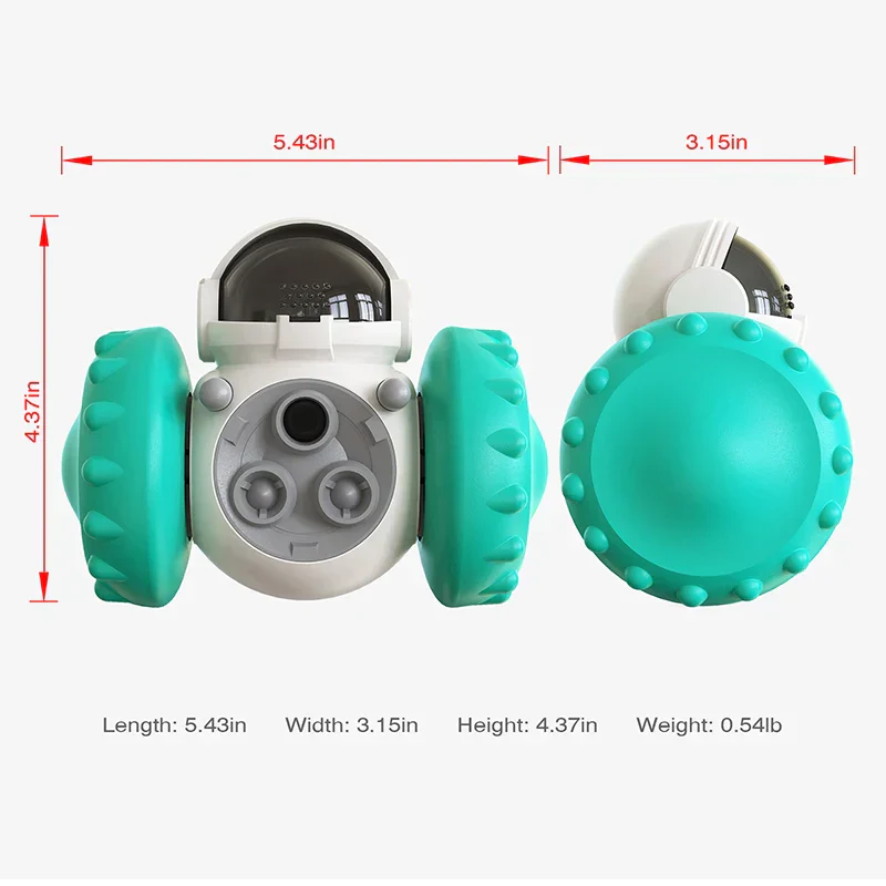 Interactieve SnackTumbler voor Honden en Katten | Stimuleert IQ en Voorkomt Overeten | In Kleuren Turquoise, Groen, Geel, Zwart - Image 5