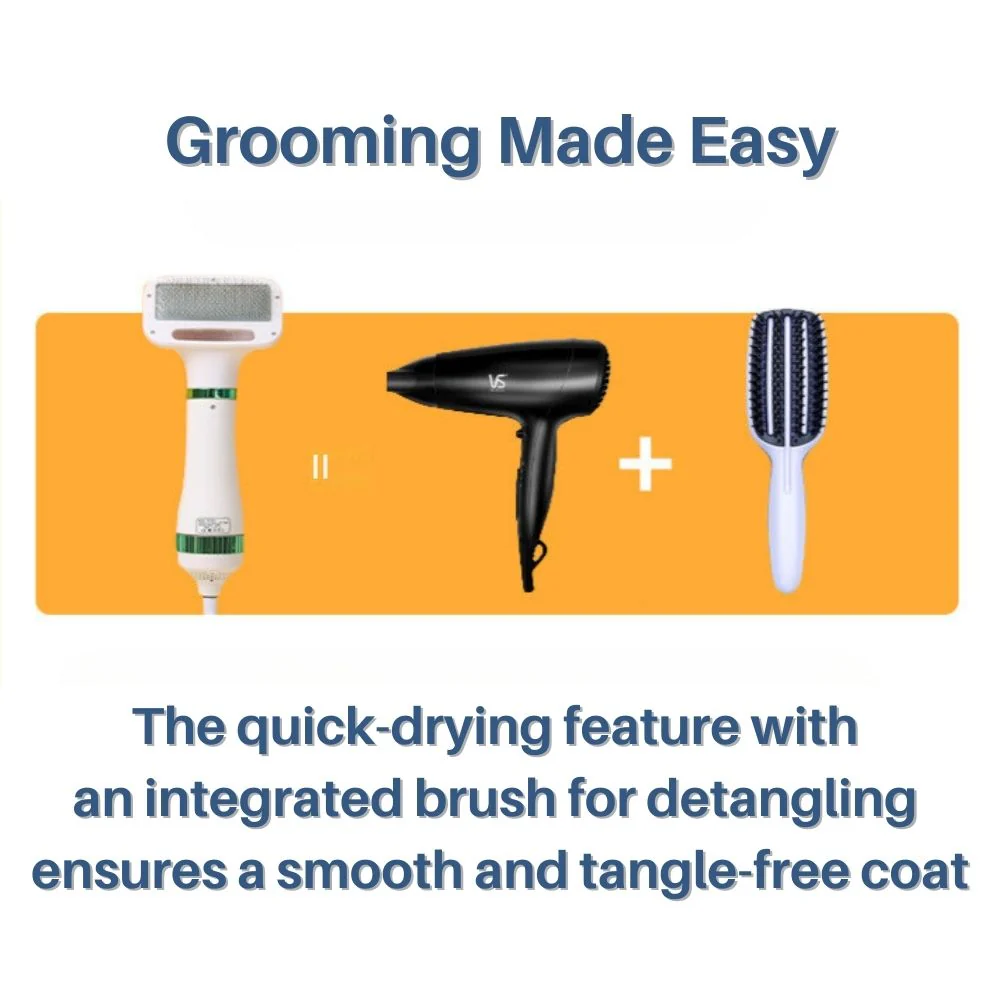 VelvetPaws QuickDry Styler | Stilte Technologie | 2-in-1 Droger en Borstel | Verstelbare Warmte | Huisdier Vachtverzorging | Ontwikkeld voor Comfort en Knuffels | Stressvrije Ervaring - Image 11