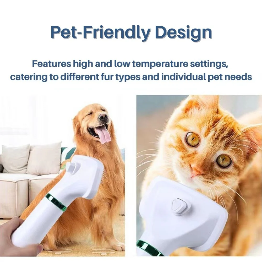 VelvetPaws QuickDry Styler | Stilte Technologie | 2-in-1 Droger en Borstel | Verstelbare Warmte | Huisdier Vachtverzorging | Ontwikkeld voor Comfort en Knuffels | Stressvrije Ervaring - Image 12