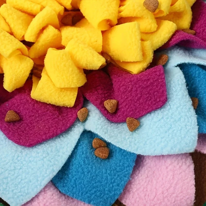 SnoutHunt snuffelmat voor honden | Stimuleert natuurlijk zoekgedrag | Anti-slip fleece voer- en speelmat voor mentale uitdaging | Geschikt voor kleine en grote honden | Machinewasbaar | Grijs-Blauw - Image 5