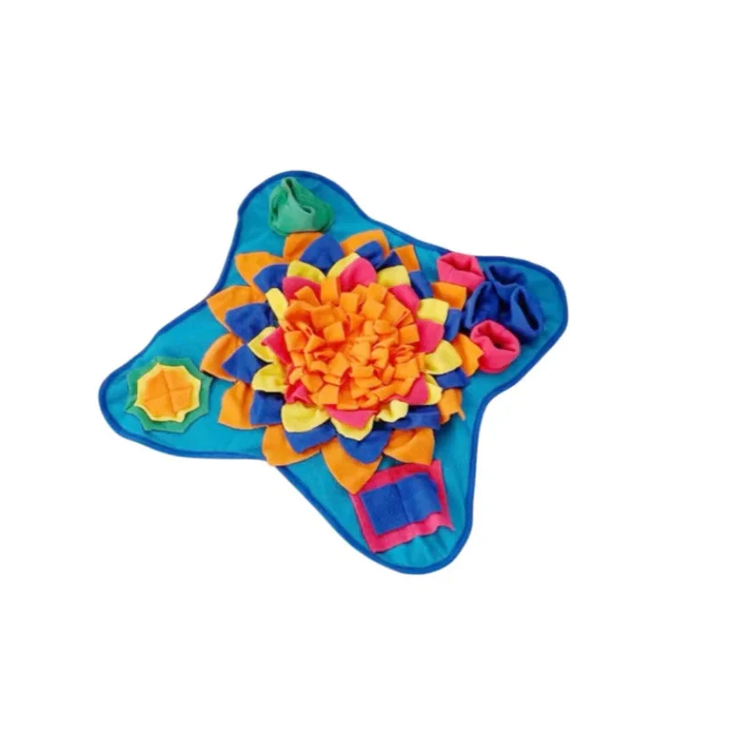 SnoutHunt snuffelmat voor honden | Stimuleert natuurlijk zoekgedrag | Anti-slip fleece voer- en speelmat voor mentale uitdaging | Geschikt voor kleine en grote honden | Machinewasbaar | Grijs-Blauw - Image 6