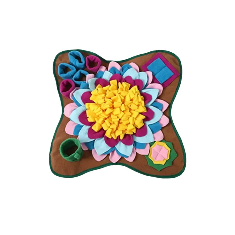 SnoutHunt snuffelmat voor honden | Stimuleert natuurlijk zoekgedrag | Anti-slip fleece voer- en speelmat voor mentale uitdaging | Geschikt voor kleine en grote honden | Machinewasbaar | Grijs-Blauw - Image 7