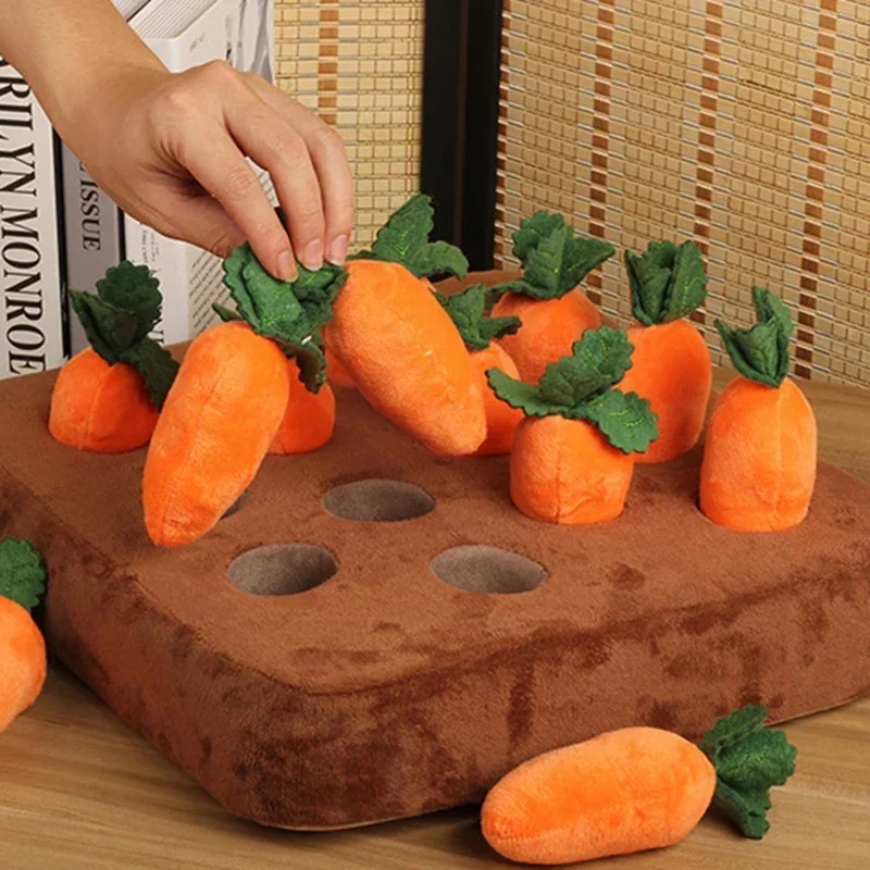 Interactieve Snuffelmat voor Honden met Pluche Groente | Stimuleert Zoeken en Graven | Ideaal voor Snacks Verbergen | 36,5 x 7,5 cm - Image 5
