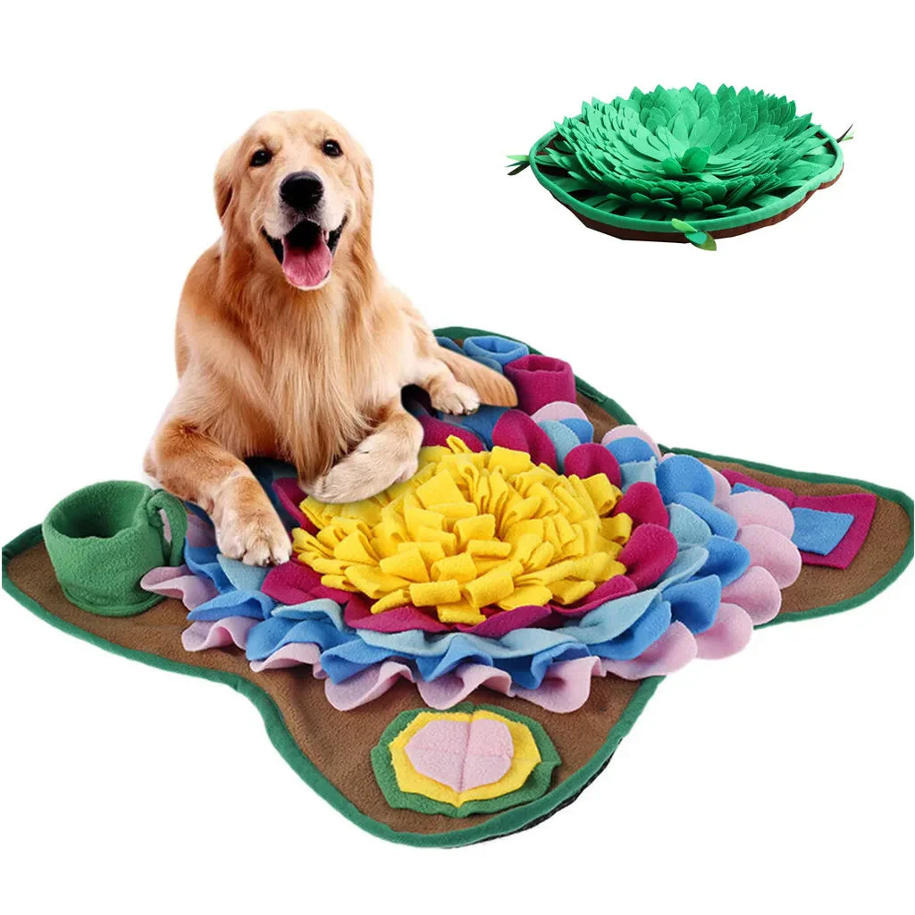Interactieve Pluche Snuffelmat | Slow Feeder voor Honden | Machinewasbaar en Draagbaar | Bevorderd Gezonde Spijsvertering | Kleurrijk en Duurzaam Design | Veilig en Zacht | Ideaal voor Binnen en Buiten