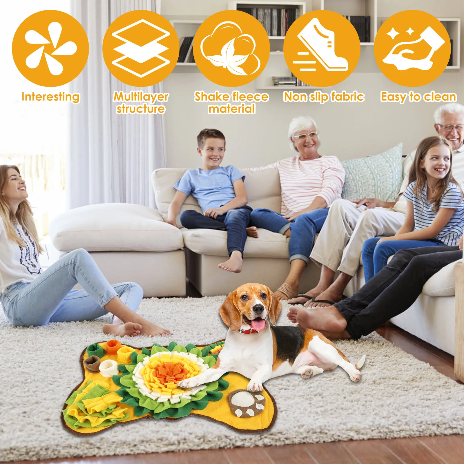 Interactieve Zoekmat voor Honden met Antislip Onderkant en Verborgen Traktatiekommetjes | Stimuleert Geurvermogen en Voorkomt Verveling - Image 3