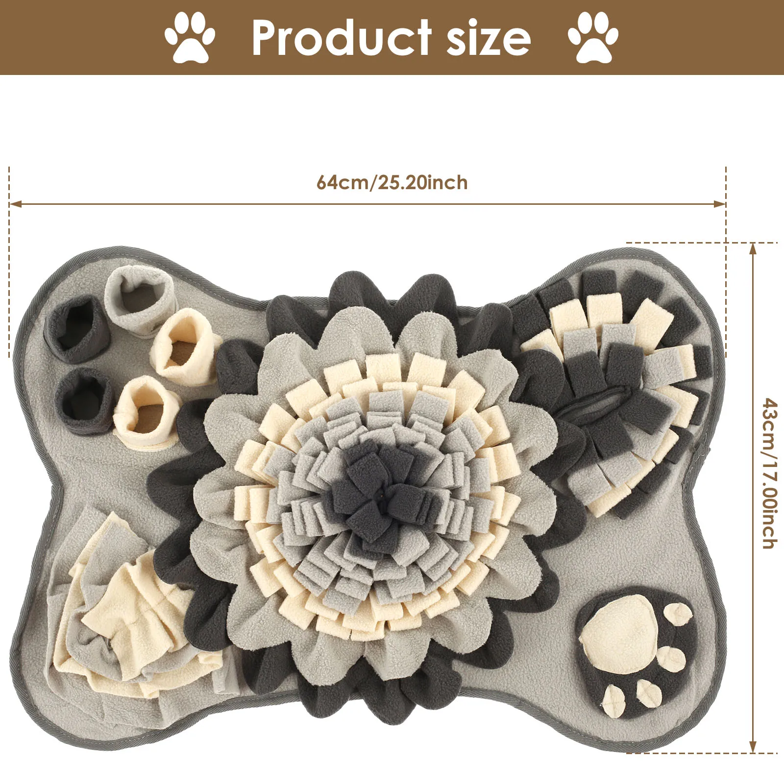 Interactieve Zoekmat voor Honden met Antislip Onderkant en Verborgen Traktatiekommetjes | Stimuleert Geurvermogen en Voorkomt Verveling - Image 7