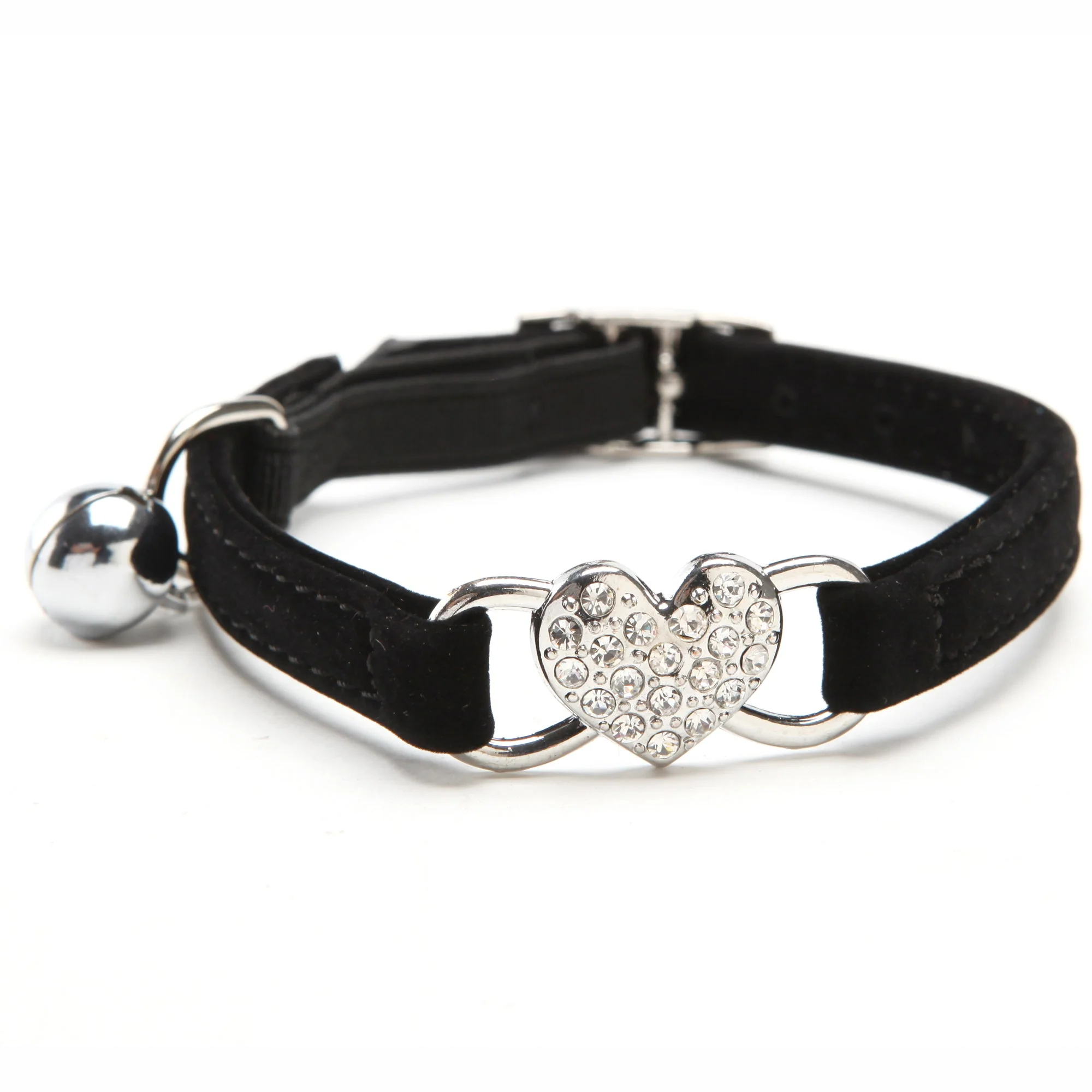 Sparkling Heart kattenhalsband | Zacht kunstleer | Verstelbaar | Glinsterend hartje en bel | Comfortabel accessoire voor katten van alle leeftijden - Image 11