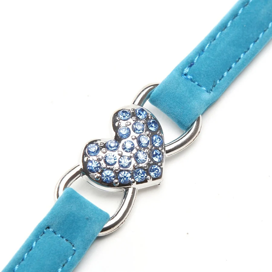 Sparkling Heart kattenhalsband | Zacht kunstleer | Verstelbaar | Glinsterend hartje en bel | Comfortabel accessoire voor katten van alle leeftijden - Image 8
