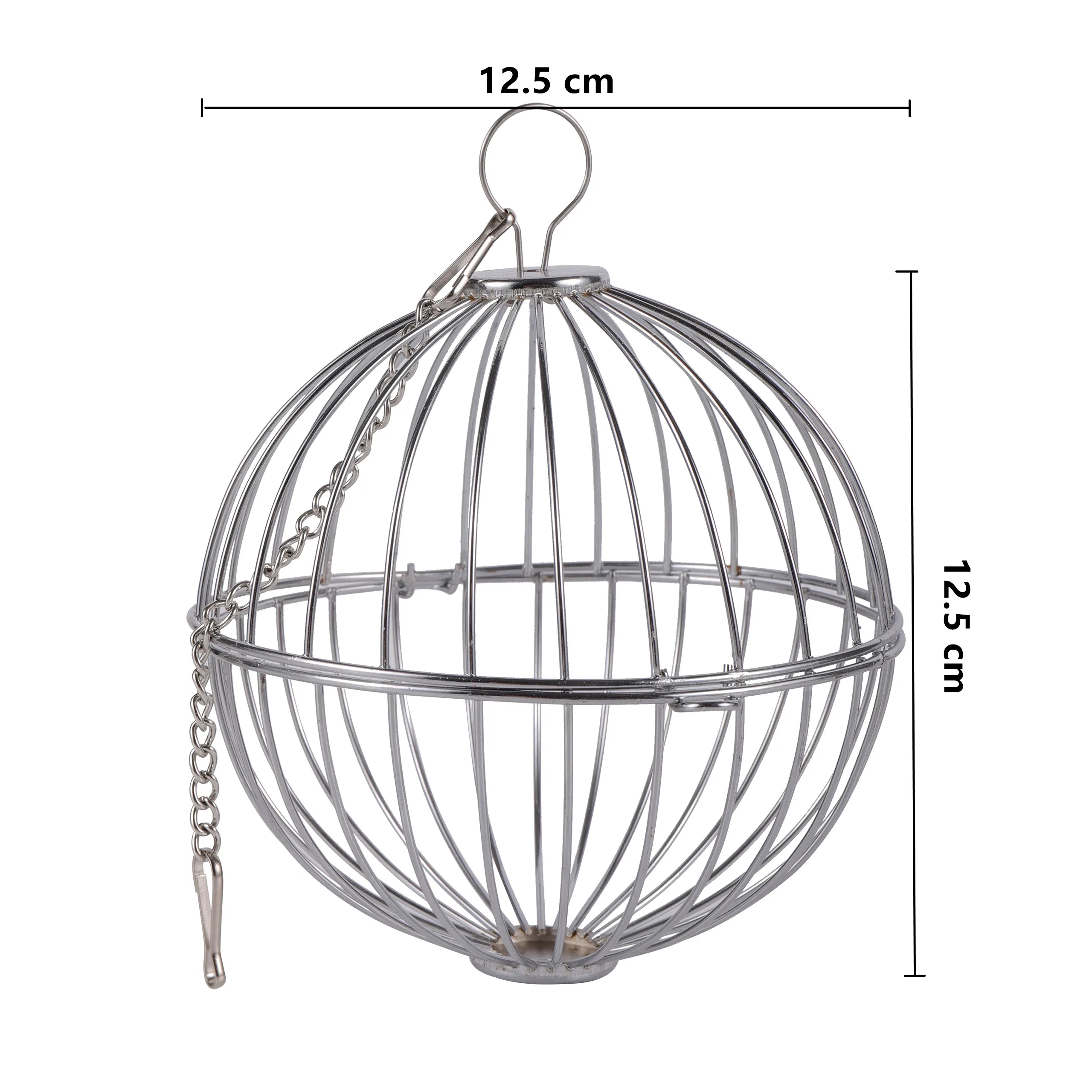 Roestvrij Staal & Plastic Voer Dispenser Bal | Speelgoed voor Konijnen & Cavia's | Zilver | Ronde Hooi Bal met Ophanghaak | Stressverlichting Dieren | Kleine Dierkooien | 1 Stuk - Image 8